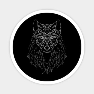 Wolf Face Hand Drawning Magnet